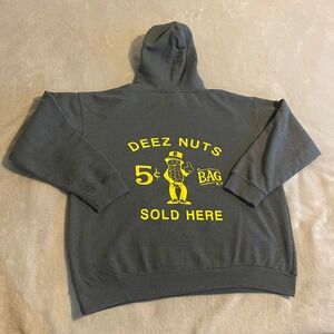 Deadwood South Dakota‎ Homspun Deez Nuts 5 Cent Bag Novelty Graphic Hoodie Gym